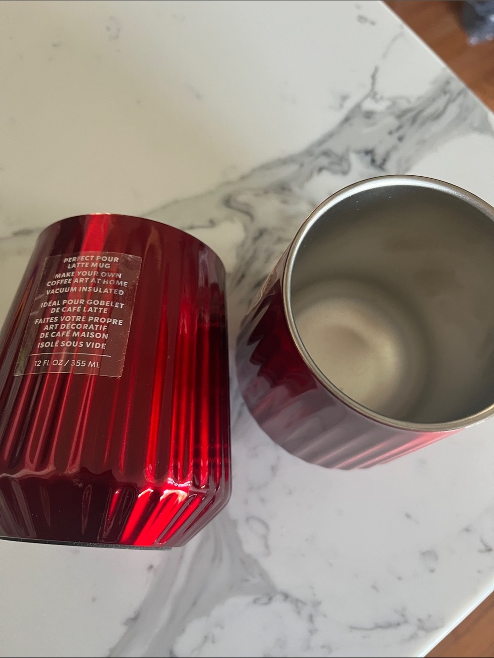Starbucks Red Ribbed Stainless Travel Tumbler set of two.  New to price tags